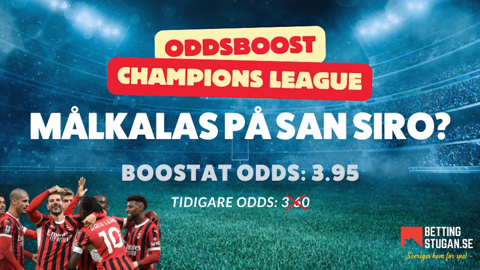 Champions League Oddsboost Bettingstugan AC Milan Girona San Siro