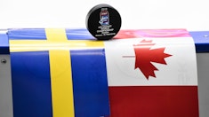 Hockey VM Sverige Kanada puck