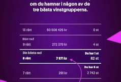 Fullträff vinstfördelning