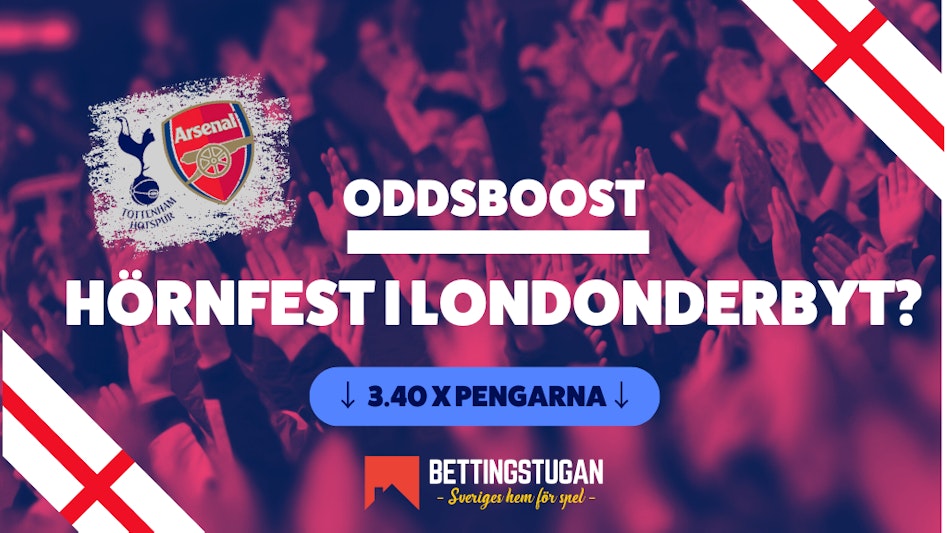 Oddsboost hornor Premier League Tottenham Arsenal Bettingstugan