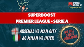 Superboost Supersondag Betinia Bettingstugan Serie A Premier League Oddsboost