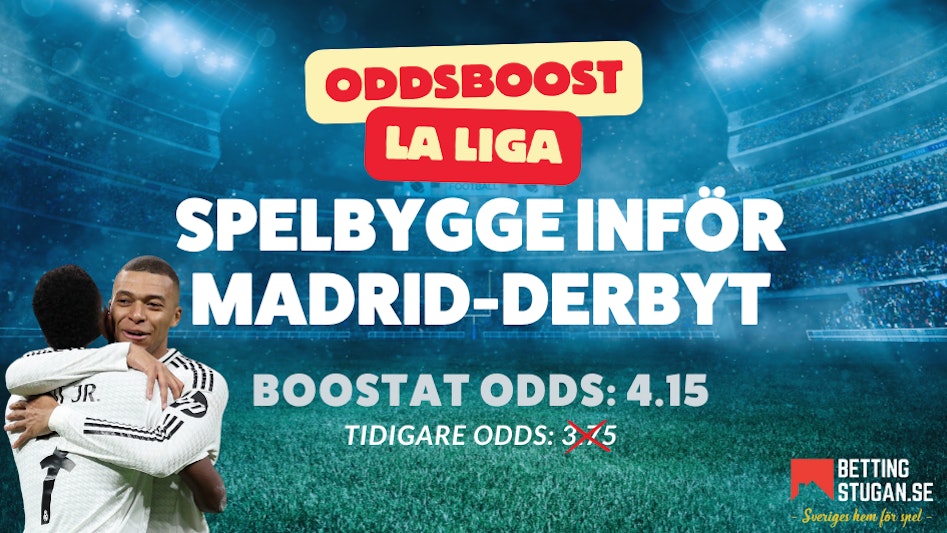 Oddsboost La Liga Real Madrid vs Atlético Madrid Bettingstugan